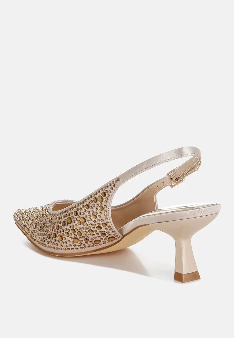 Pointed Toe Rhinestone Slingbacks By RAG