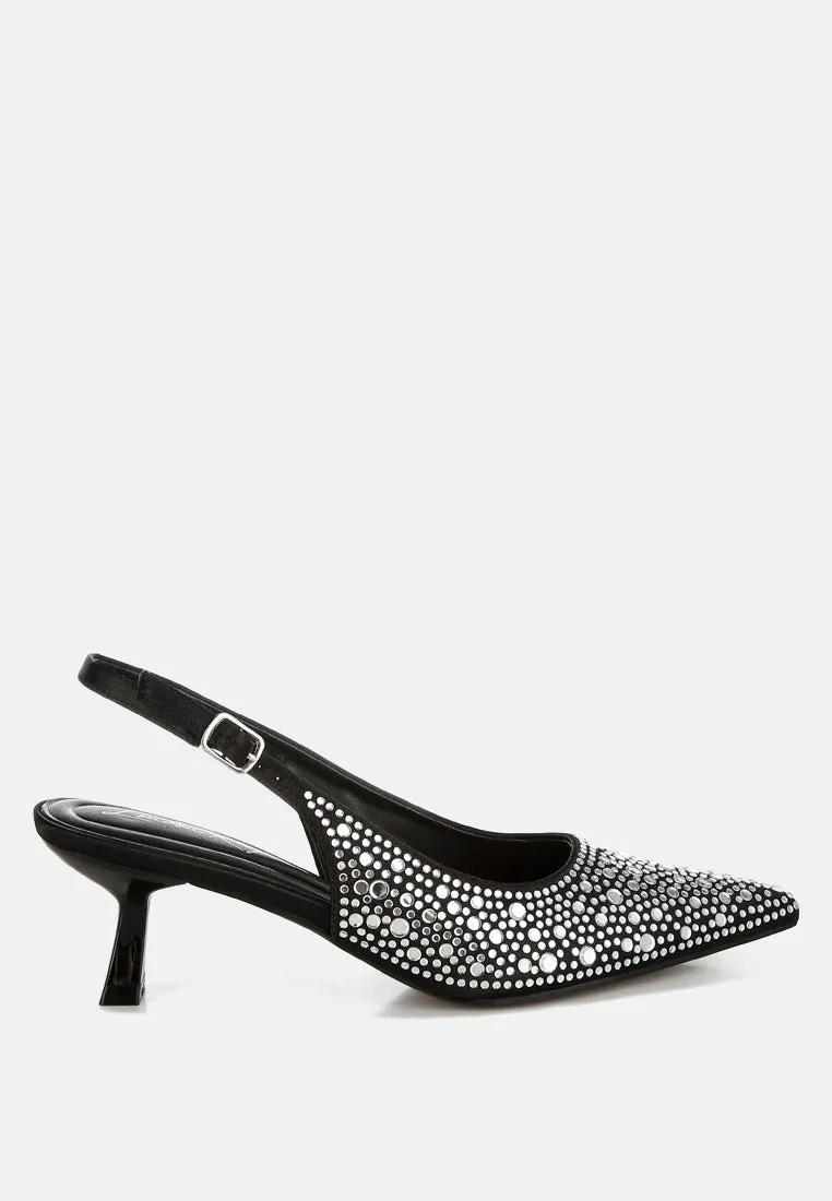 Pointed Toe Rhinestone Slingbacks By RAG