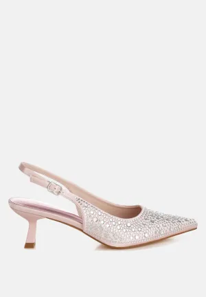 Pointed Toe Rhinestone Slingbacks By RUW