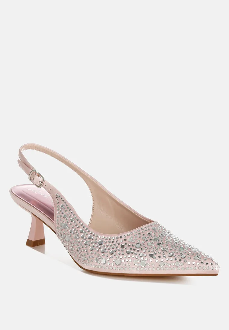 Pointed Toe Rhinestone Slingbacks By RUW