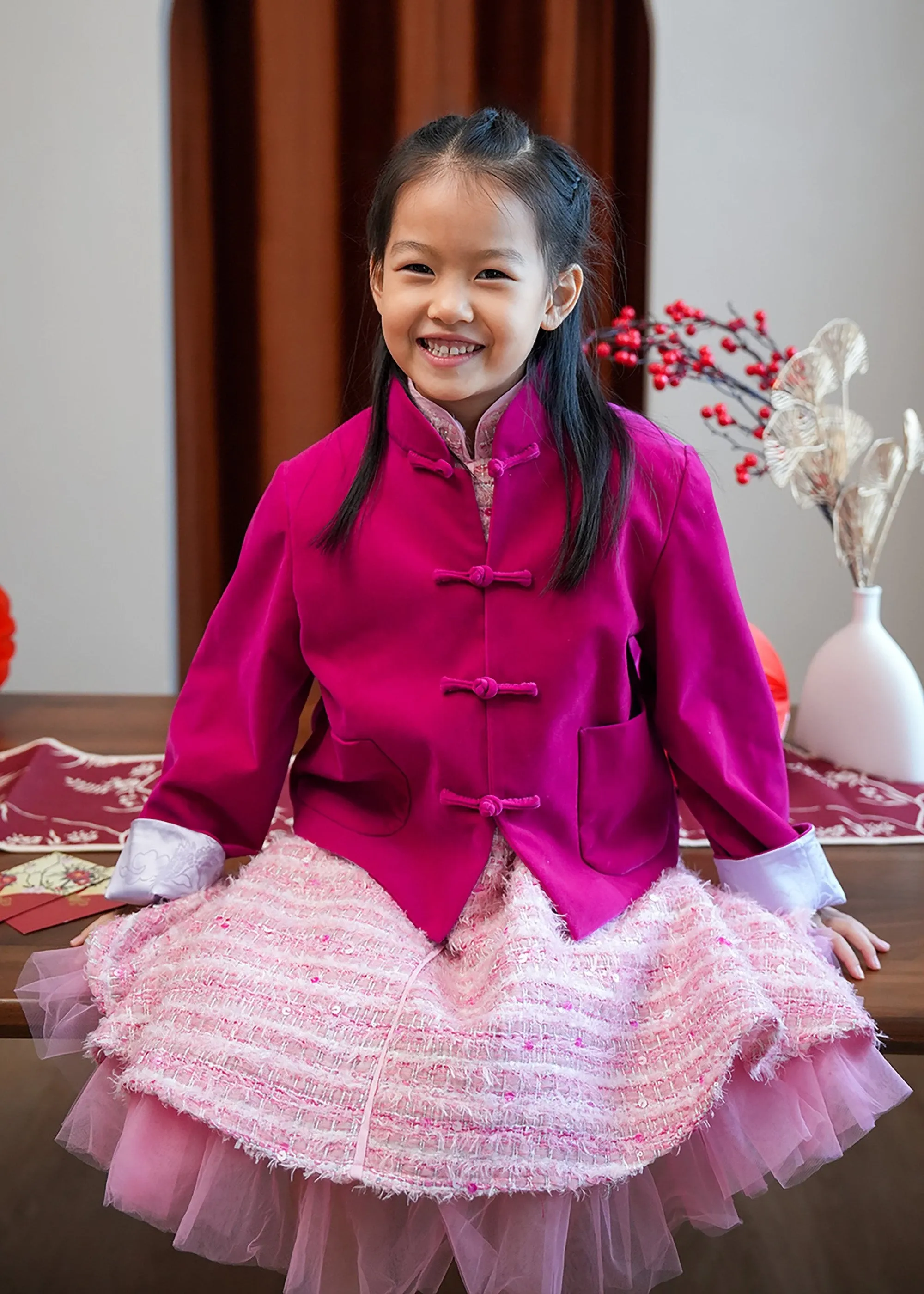 Qipology x China Doll Kids Qipao (Mixed Pink)