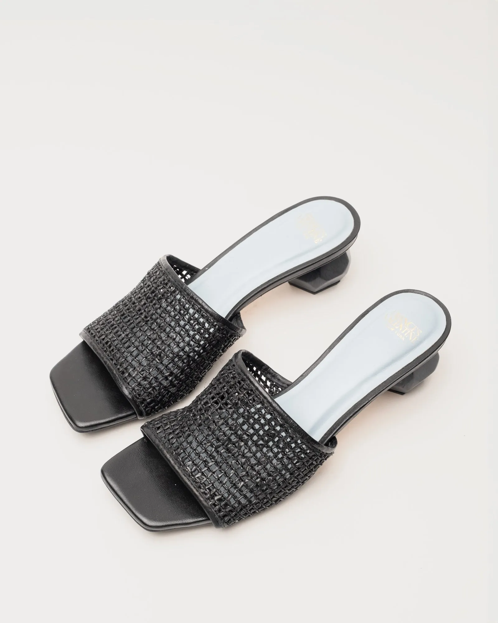 Raffia Mesh Slide - Black
