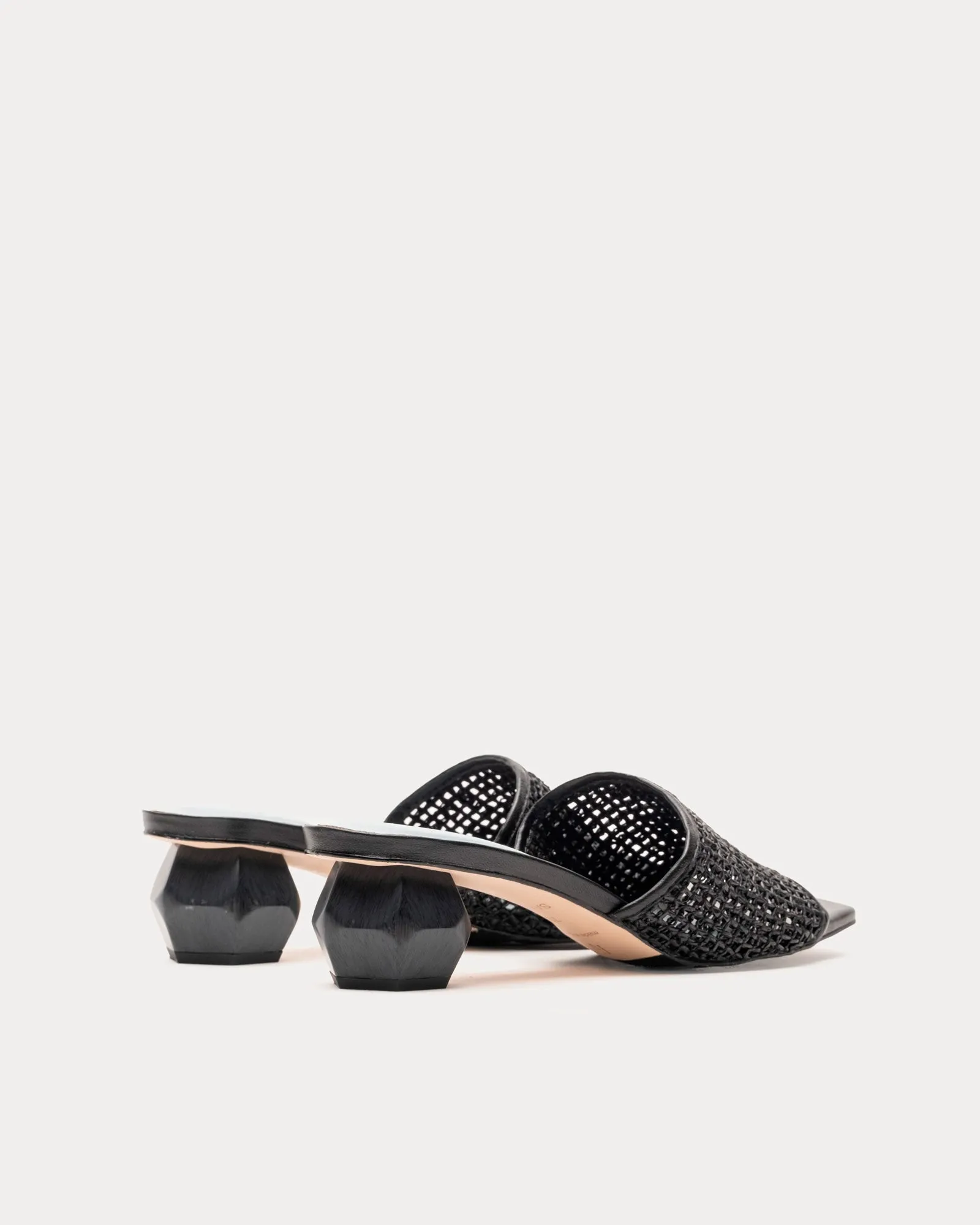 Raffia Mesh Slide - Black