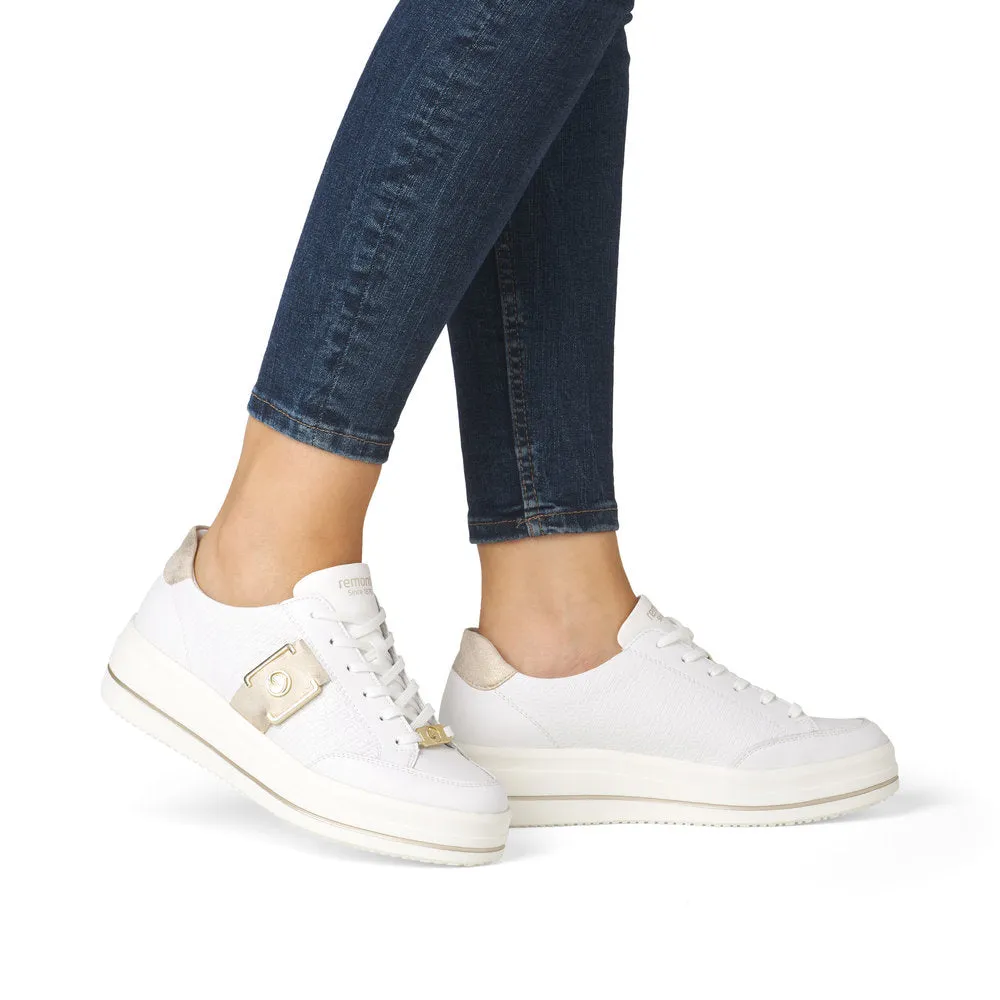 Remonte Wedge Platform Trainer White Gold