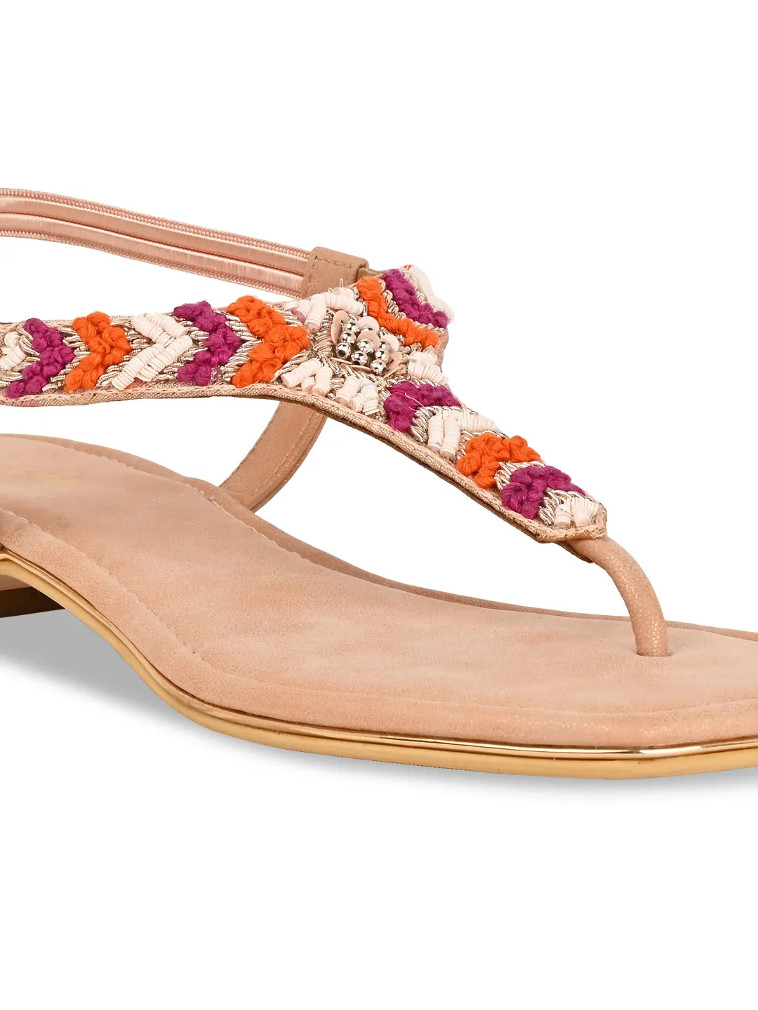 Rocia By Regal Pink Women Casual Embroidered Flat Sandals