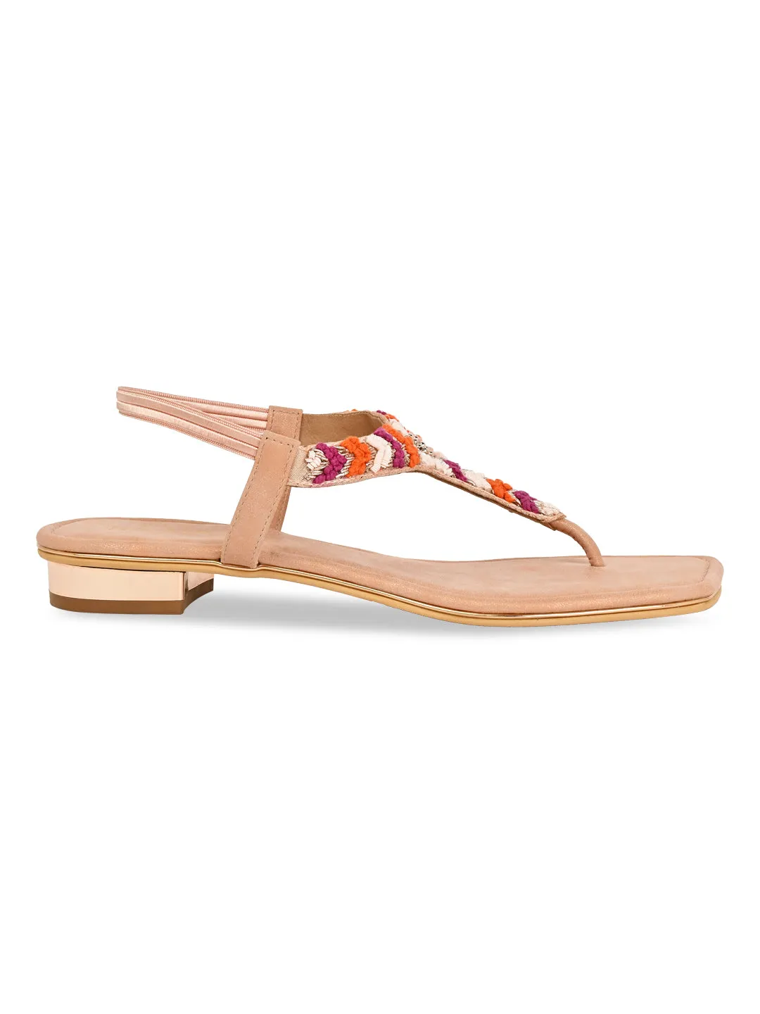 Rocia By Regal Pink Women Casual Embroidered Flat Sandals