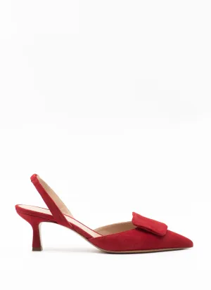 Rosie slingback sandal in red suede