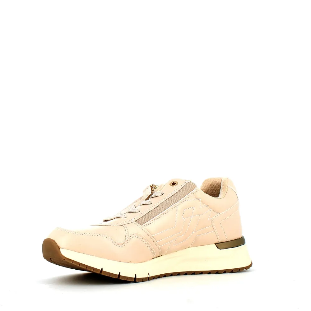 Safety Jogger Low Wedge Wide Fitting Trainer Beige