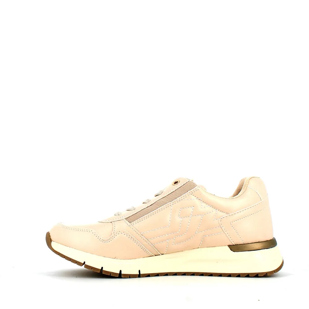 Safety Jogger Low Wedge Wide Fitting Trainer Beige