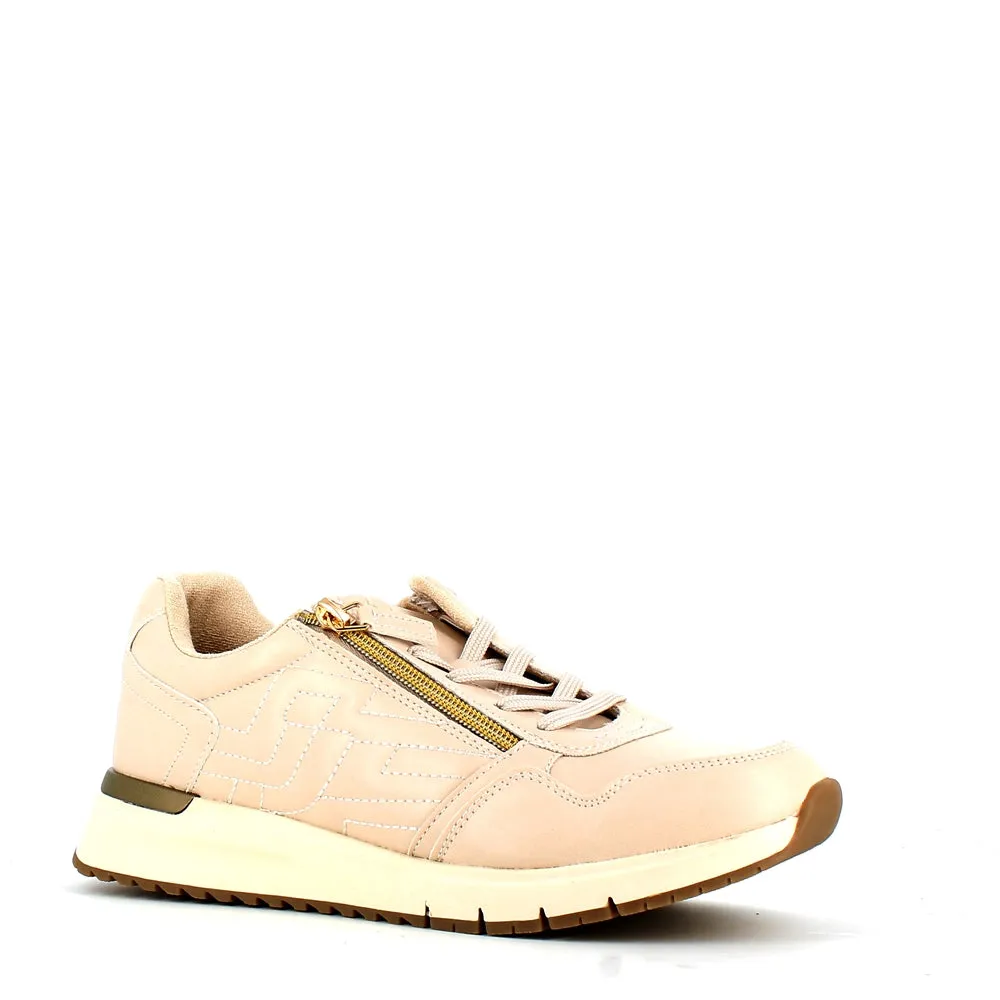 Safety Jogger Low Wedge Wide Fitting Trainer Beige
