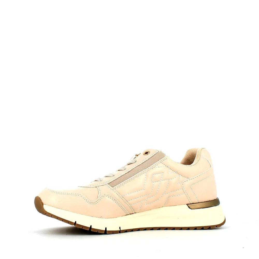 Safety Jogger Low Wedge Wide Fitting Trainer Beige