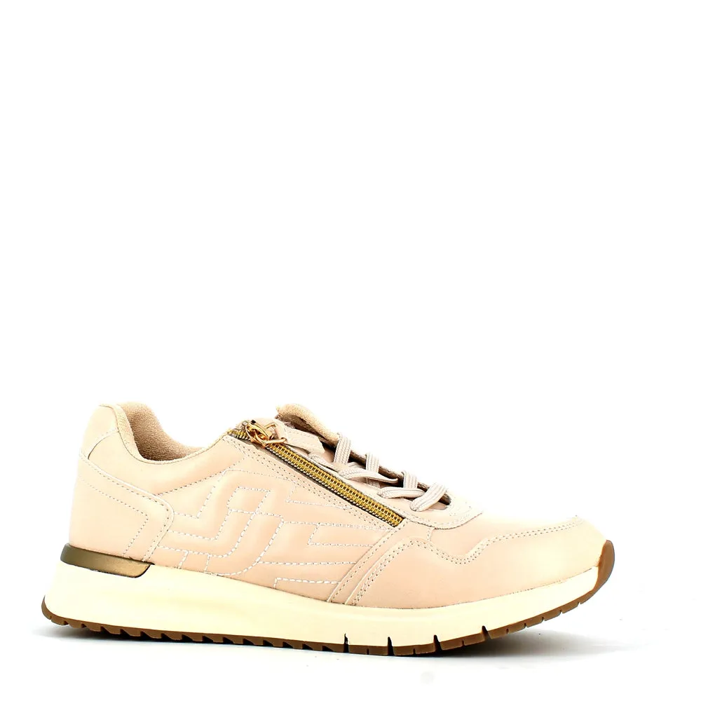 Safety Jogger Low Wedge Wide Fitting Trainer Beige