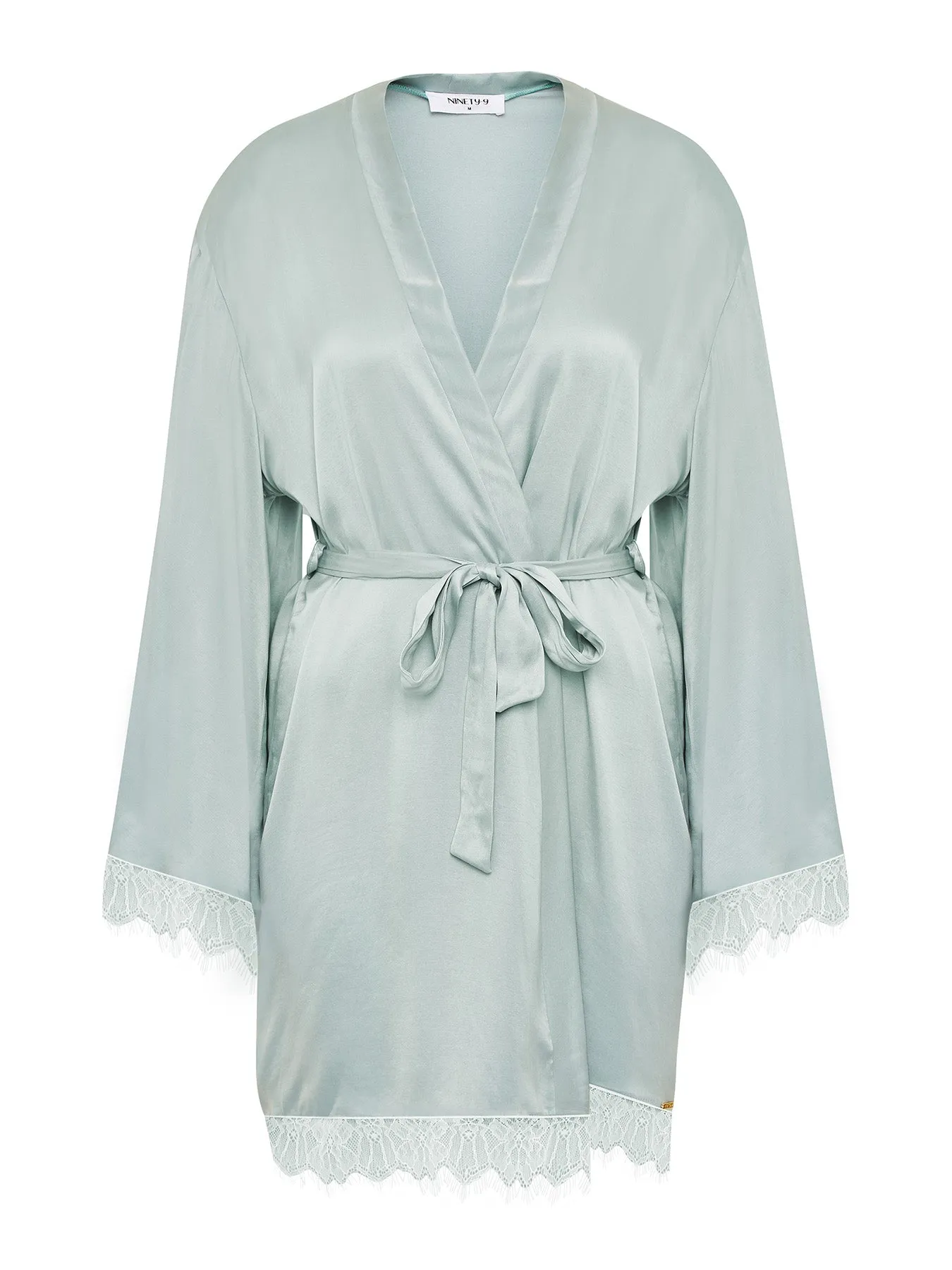 SET - DREAMY KIMONO AND LACE SLIP DRESS • Pearly Blue