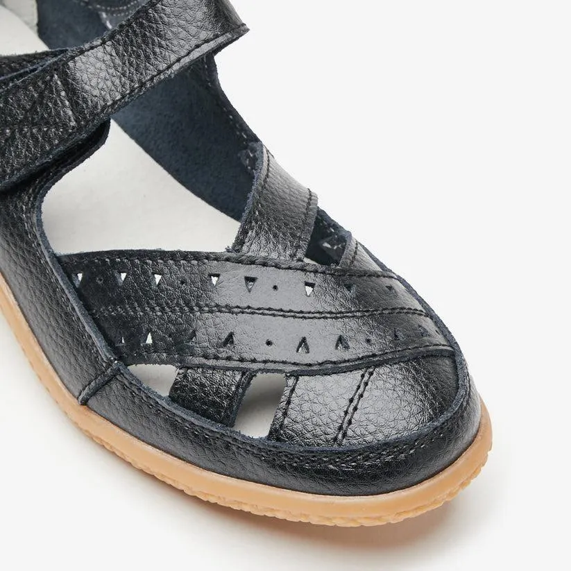 Shuropody Alto Mary Jane Velcro Ballet Style Shoes - Black