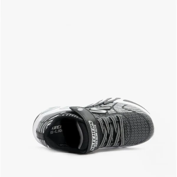 Skechers 400135L/BKGY FLEX-GLOW ELITE Boys Light Up Trainers Black/Grey