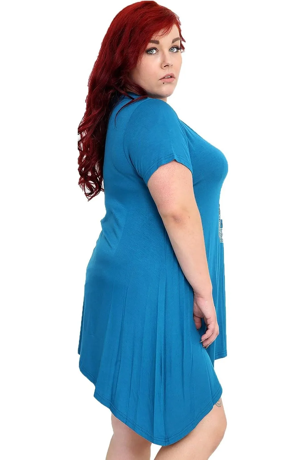 Skull Stud Hanky Hem Short Sleeve Top