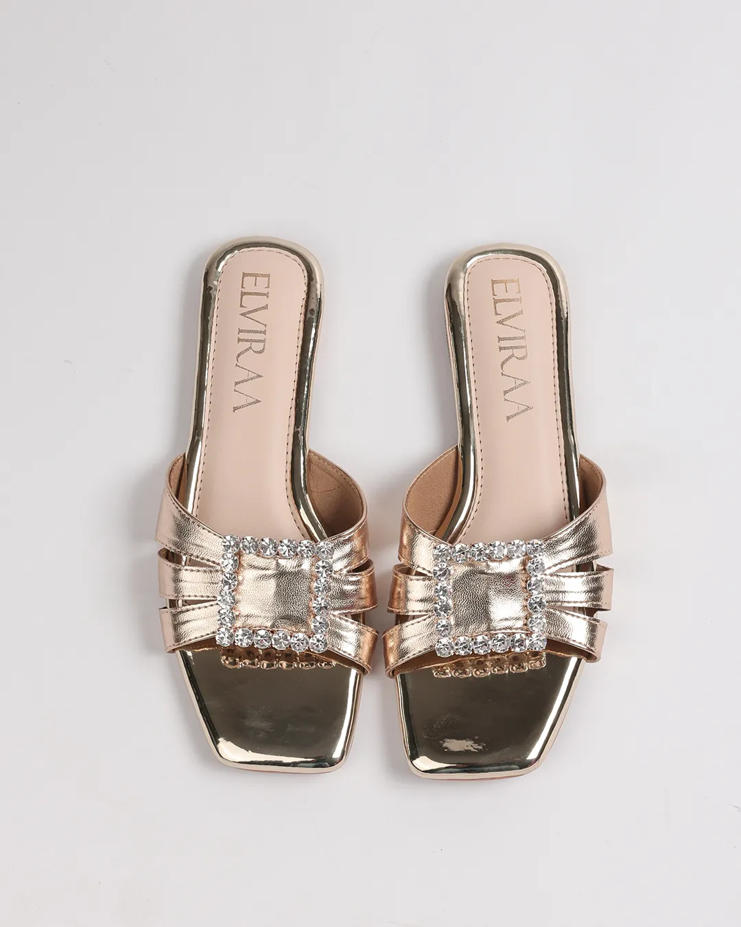 Square Stone buckle Heels