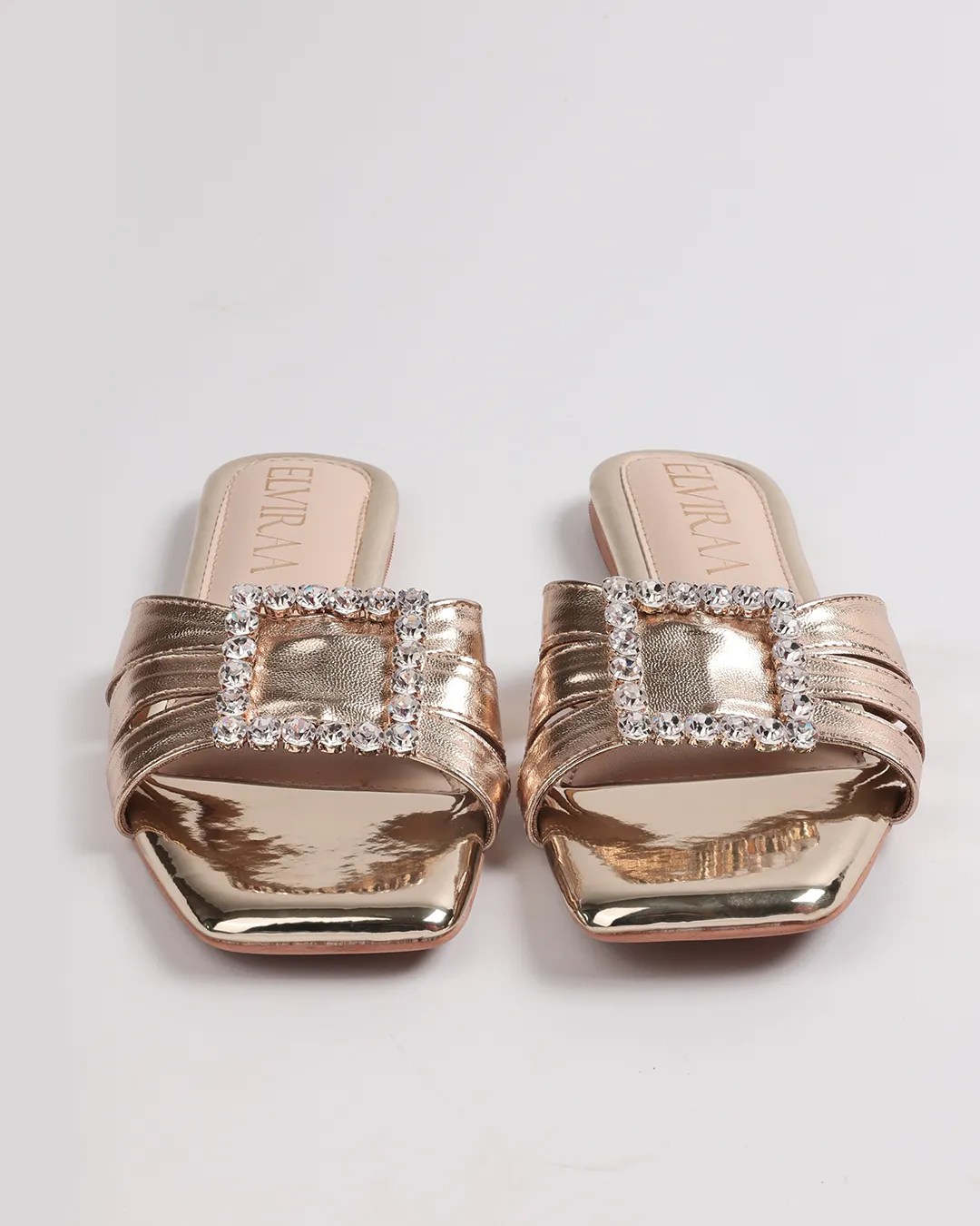 Square Stone buckle Heels