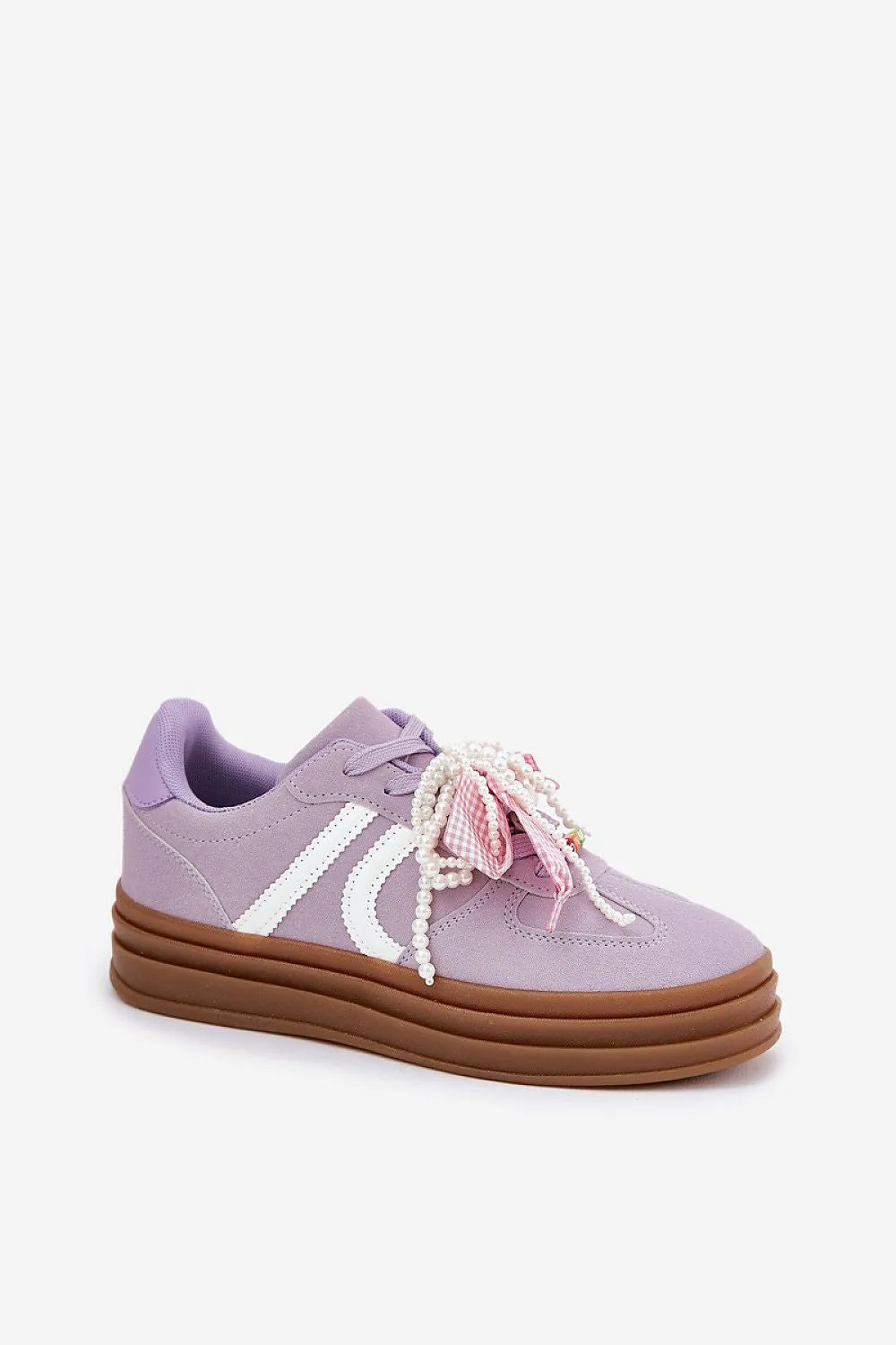 Step in Style Women's Lavender Eco-suede Sports Shoes Sneakers