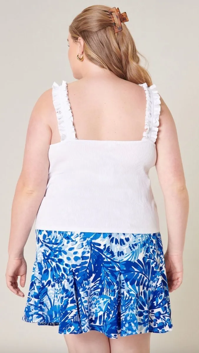 Sugarlips - High Roller Ruffle Strap Ribbed Knit Tank - Plus Size (Final Sale)
