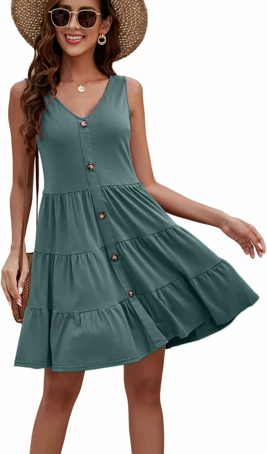 Sundazed – Button-Up Pleated Swing Dress