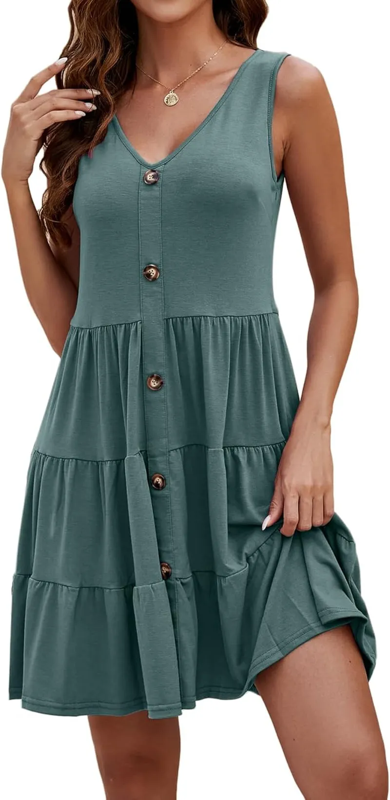 Sundazed – Button-Up Pleated Swing Dress