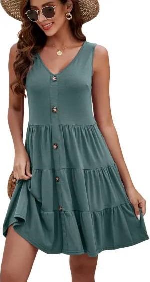 Sundazed – Button-Up Pleated Swing Dress