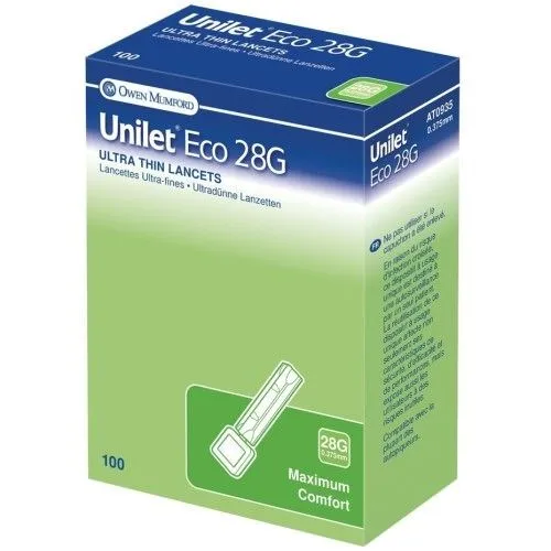 Unilet Eco Ultra-Thin Lancets 28g x100