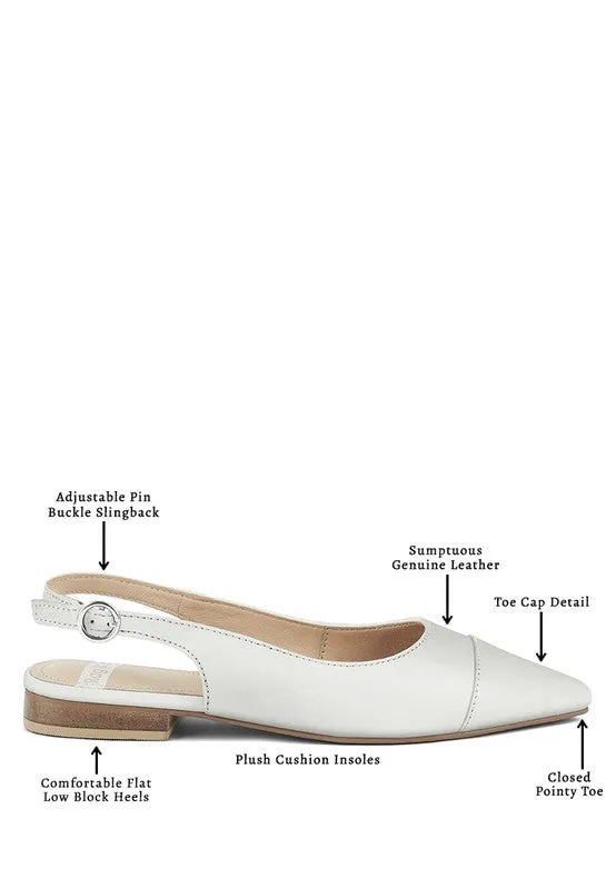 Uwaha Genuine Leather & Real Suede Slingback Flats