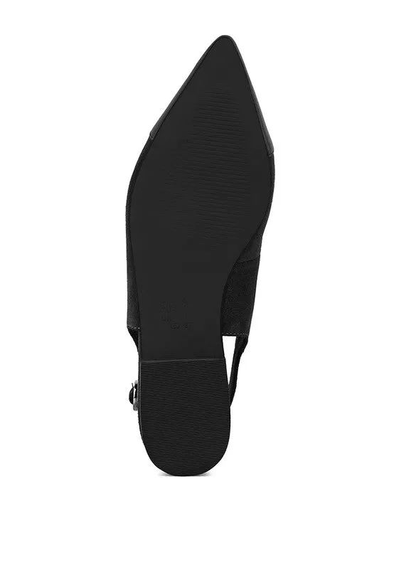 Uwaha Genuine Leather & Real Suede Slingback Flats