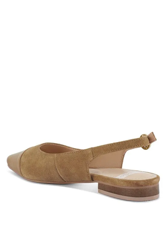 Uwaha Genuine Leather & Real Suede Slingback Flats