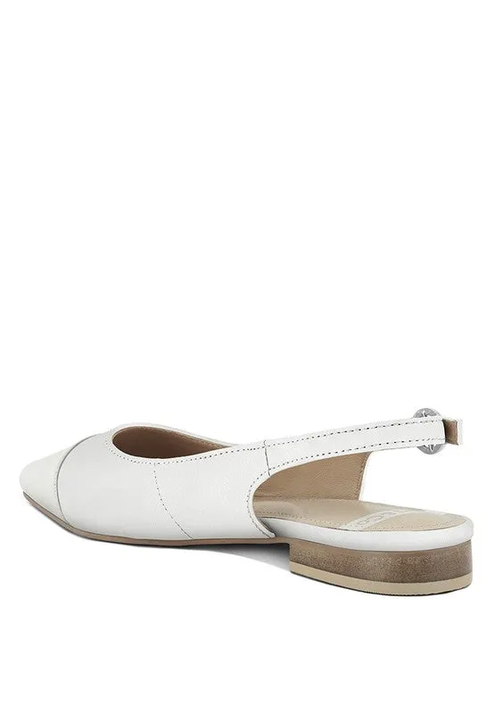 Uwaha Genuine Leather & Real Suede Slingback Flats