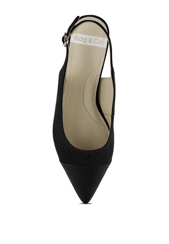 Uwaha Genuine Leather & Real Suede Slingback Flats