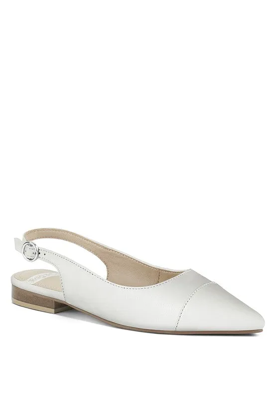 Uwaha Genuine Leather & Real Suede Slingback Flats