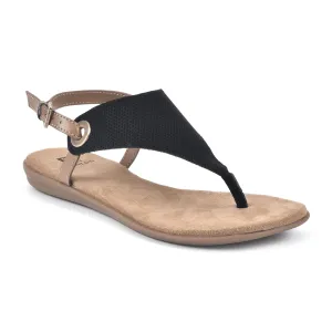 WHITE MOUNTAIN Shoes London Women's Flat Sandal, Black/Hc Smooth, 7 M