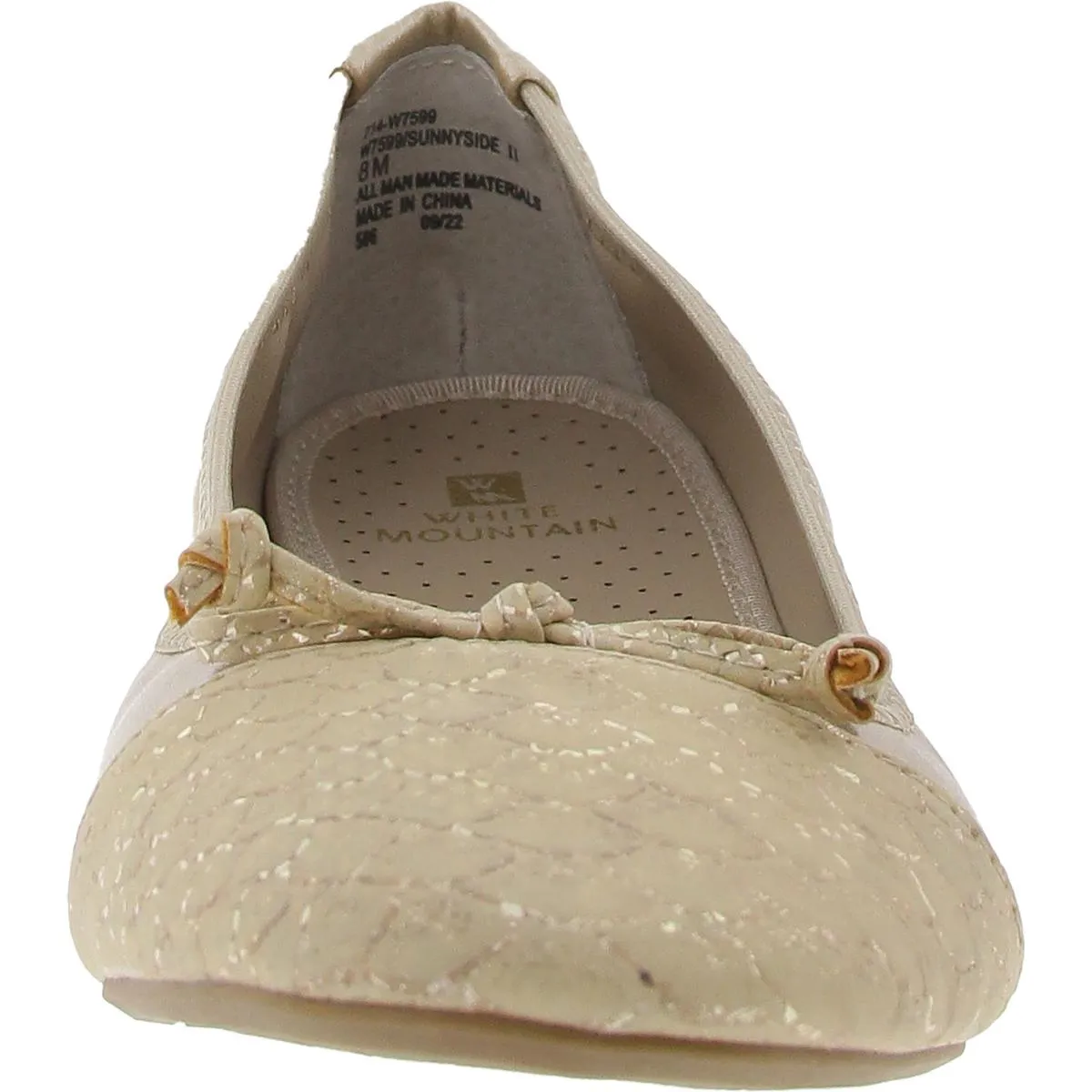 White Mountain Womens Bow  Ballet Flats