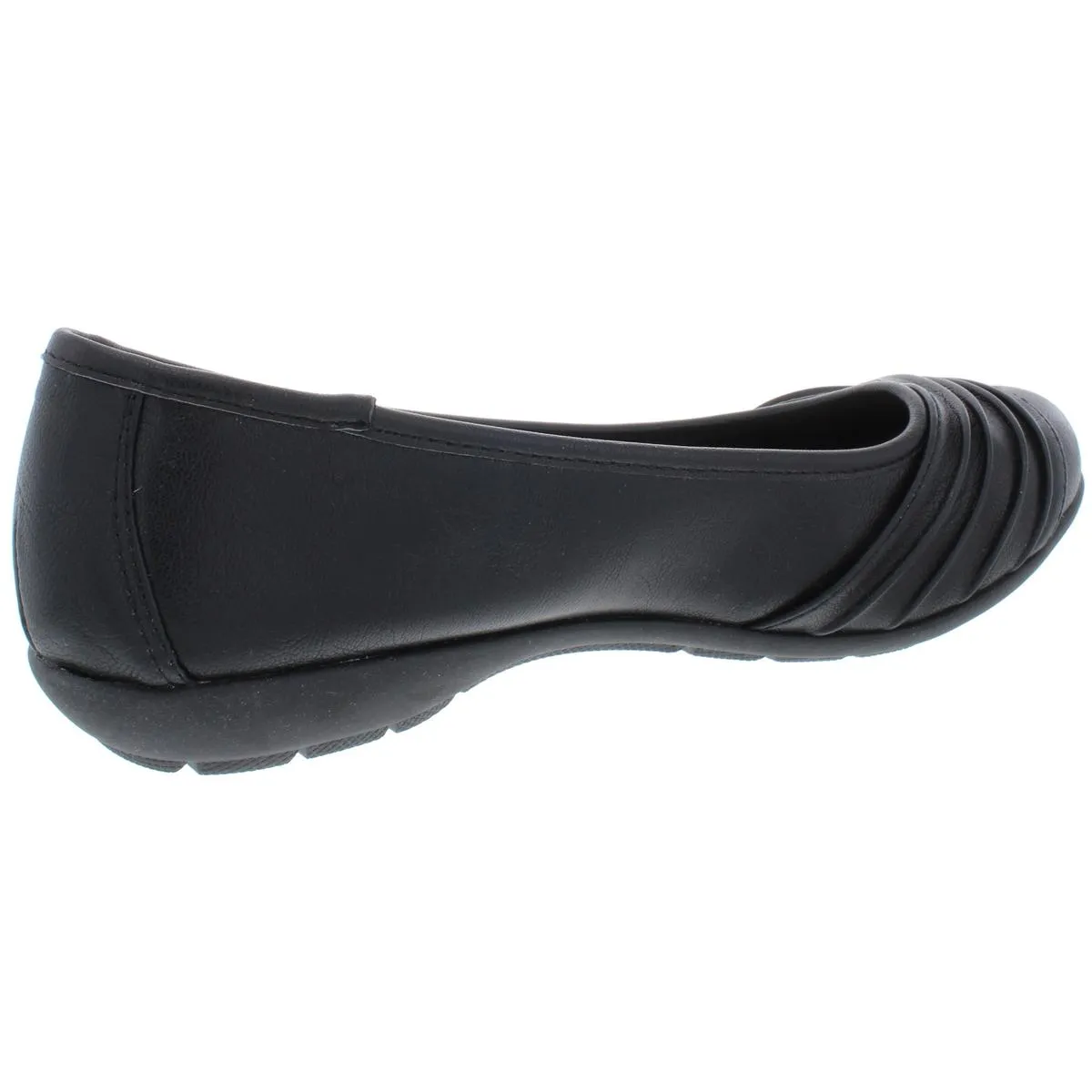 White Mountain Womens Sable Faux Leather Gathered Flats
