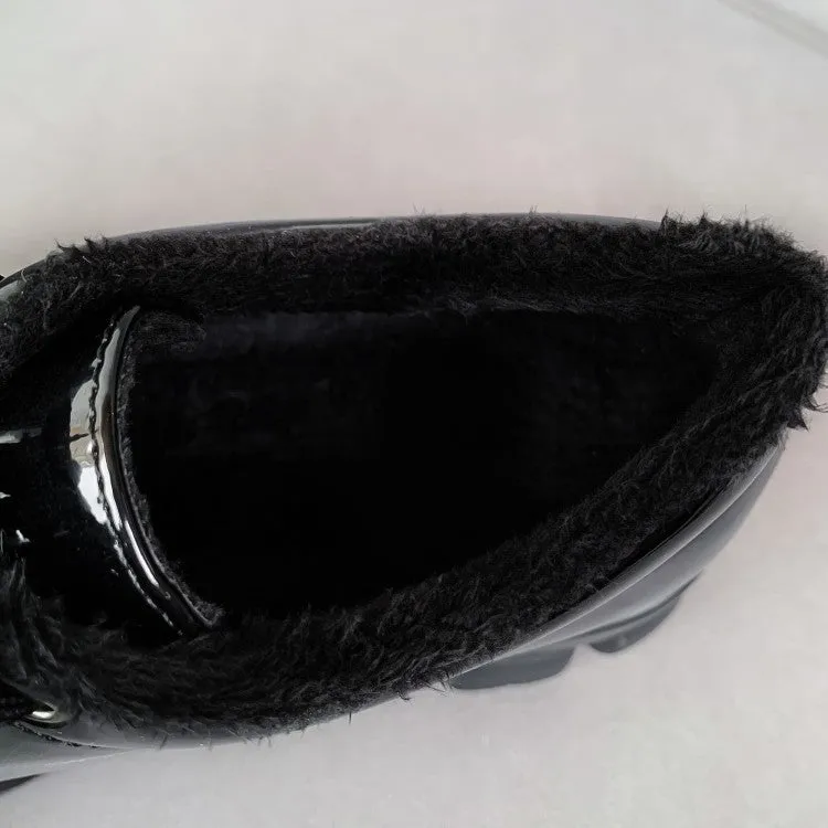 woloong Spring New Slip ons Shallow Shoes Women Metal Chain Buckle Platform Chunky Heels Casual Shoes Loafers 33-46 sapato feminino