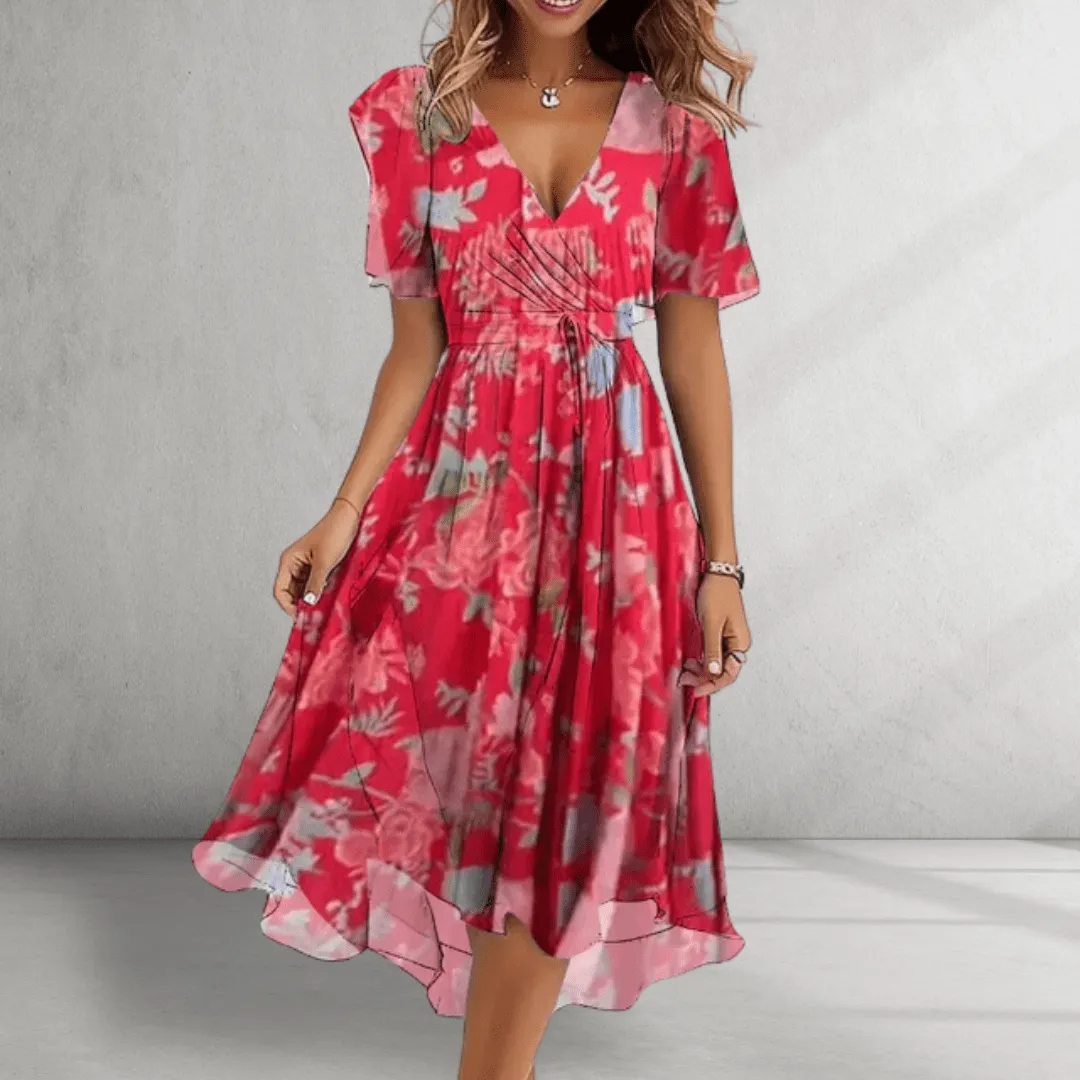 Wrap Dress – Abstract Print – Flowy Summer Fit