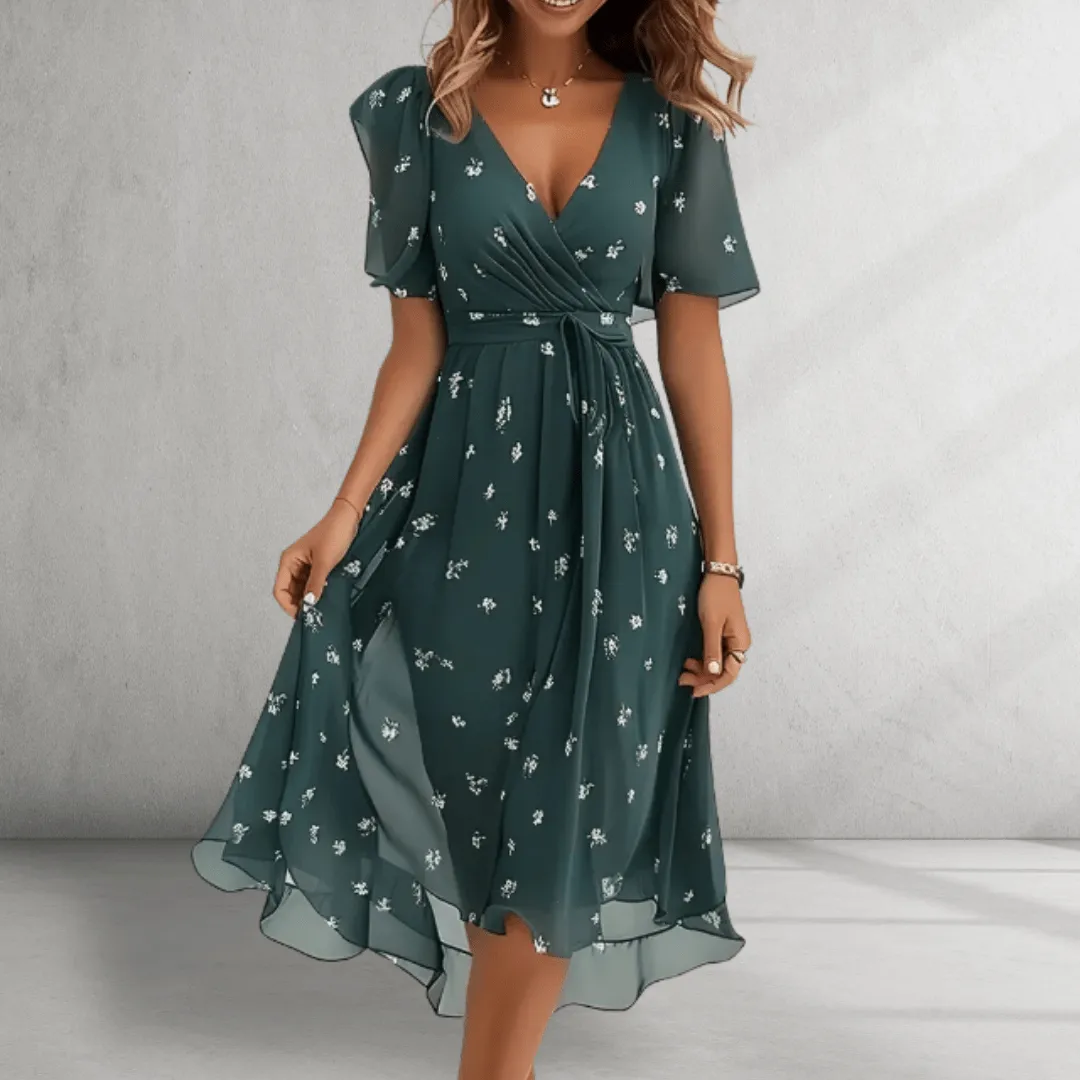 Wrap Dress – Abstract Print – Flowy Summer Fit
