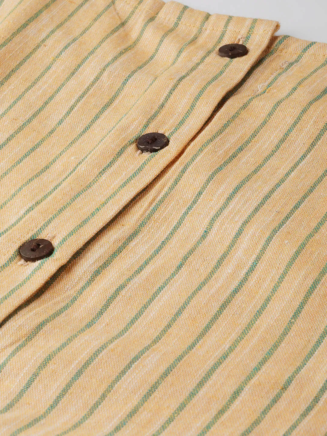 YELLOW HANDLOOM TOP BOTTOM SET