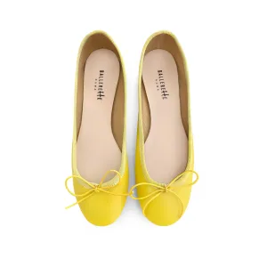 Yellow leather ballet flats