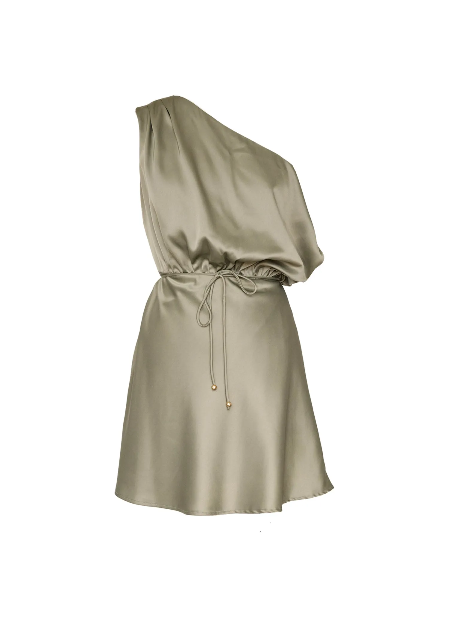 Zeke One Shoulder Dress - Khaki